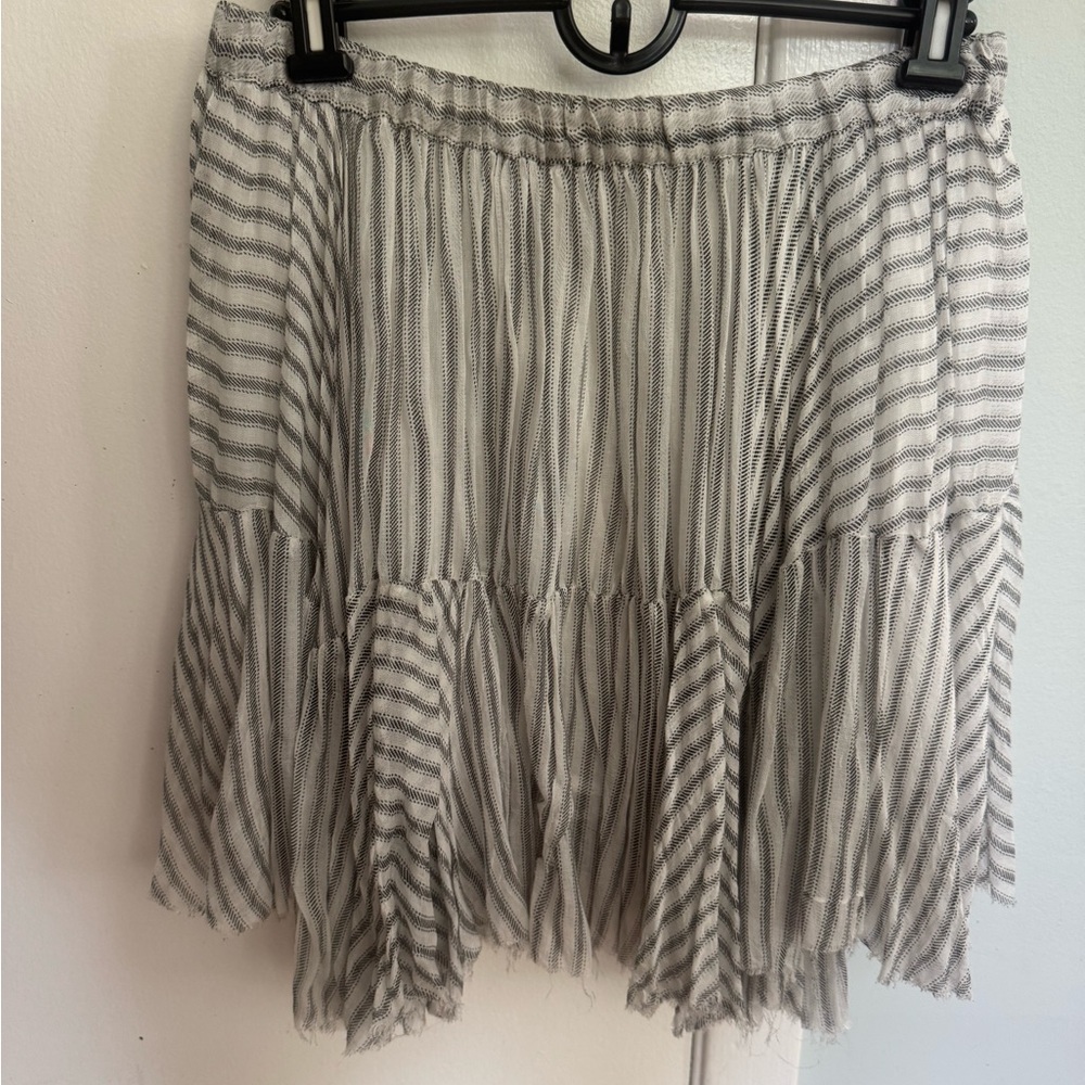 NWOT Free People Dark Gray striped flowy skirt sz M